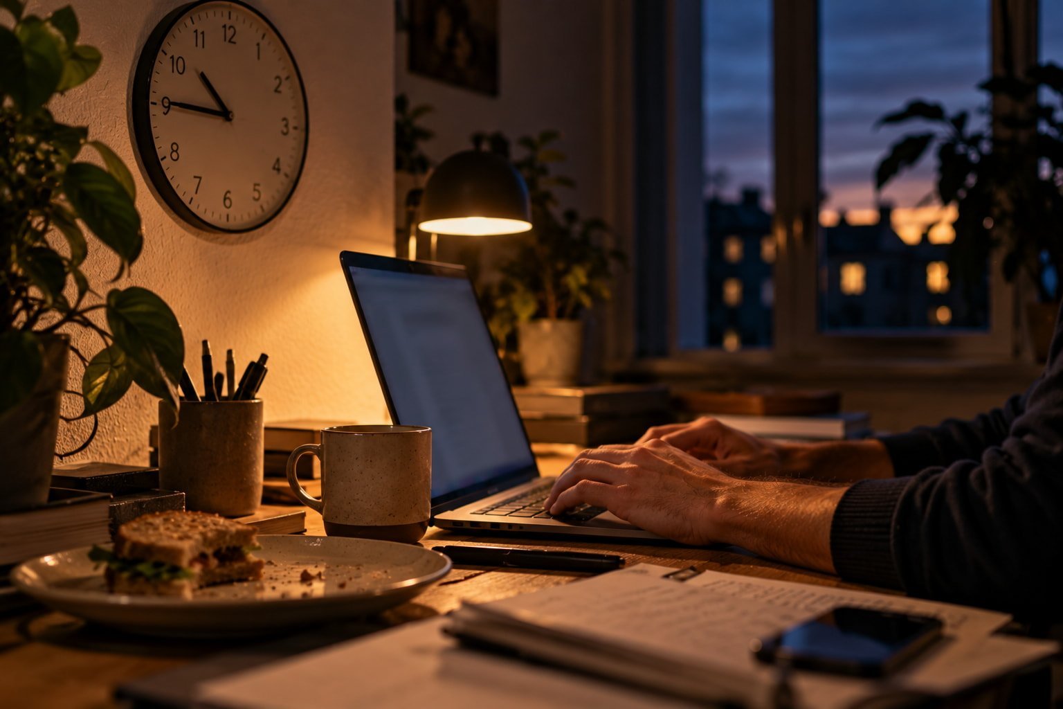 Avond doorwerken aan een website die nooit af is