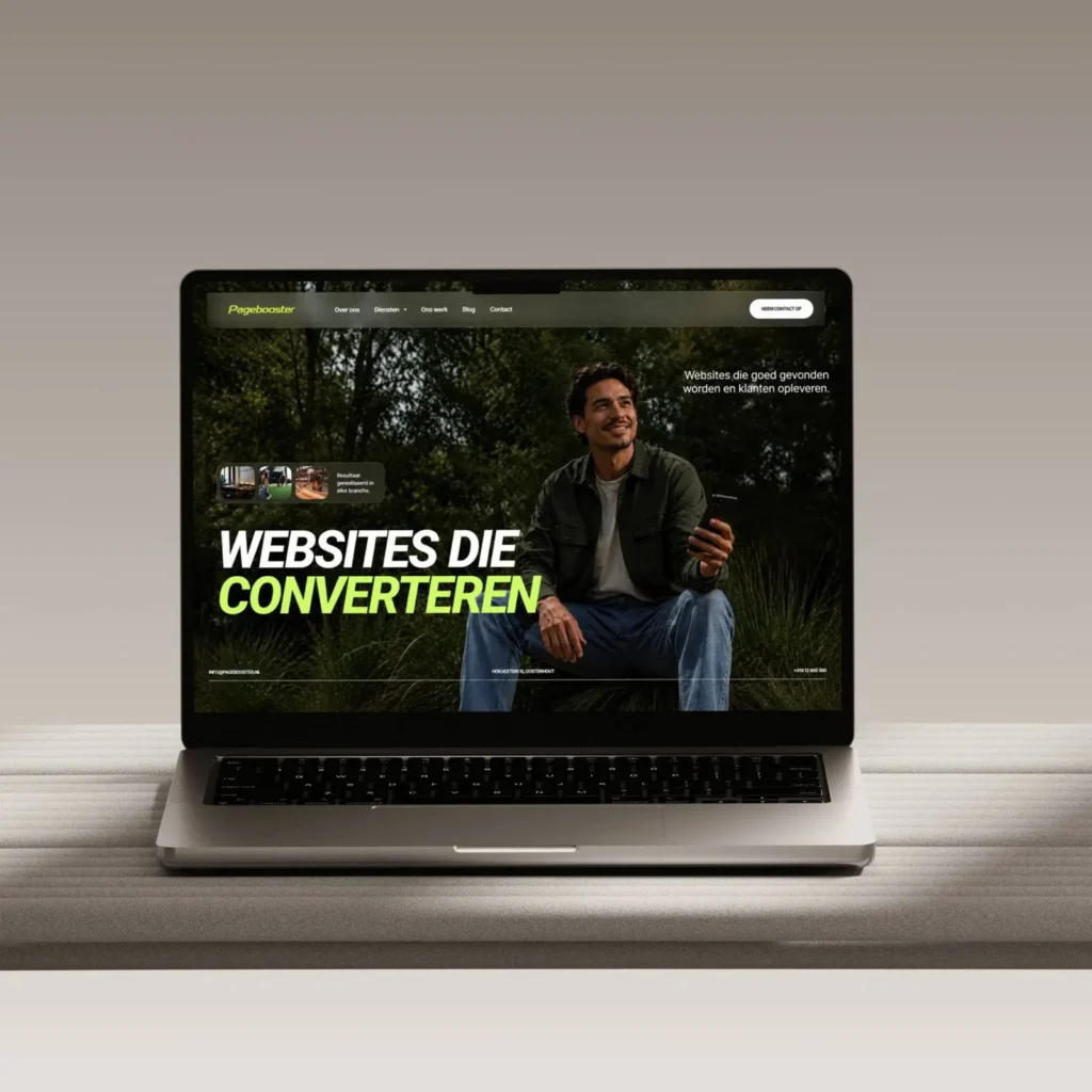 Laptop met de Pagebooster website: websites die converteren