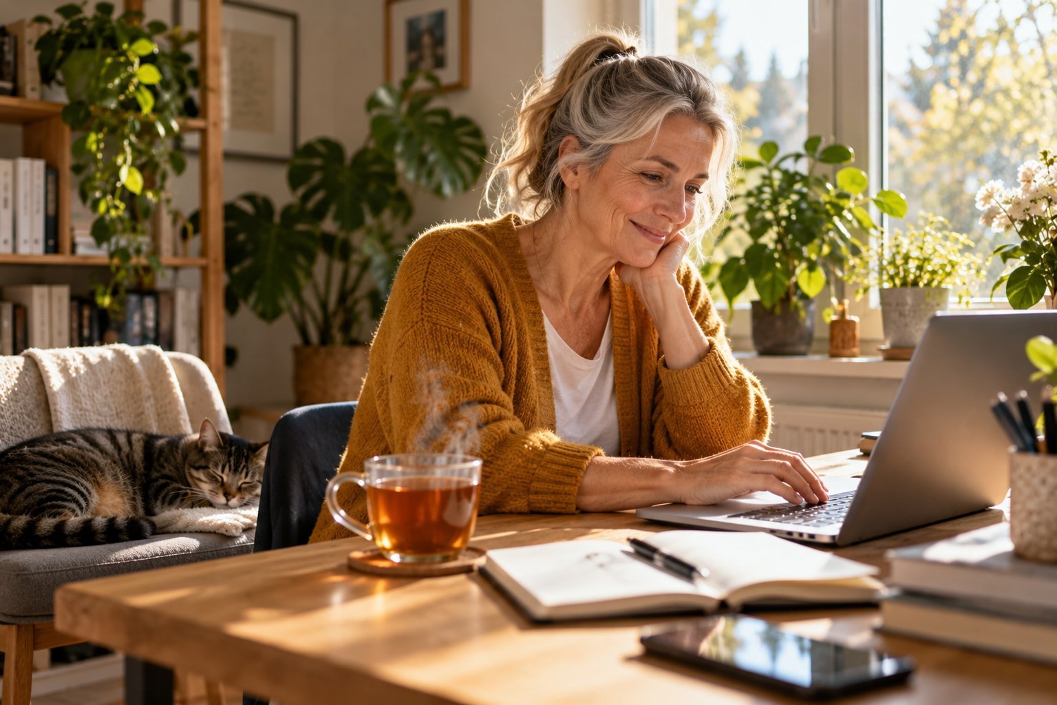 Ondernemer past zelf haar website aan vanuit huis