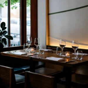 Restaurant met gedekte tafels, website voor horeca