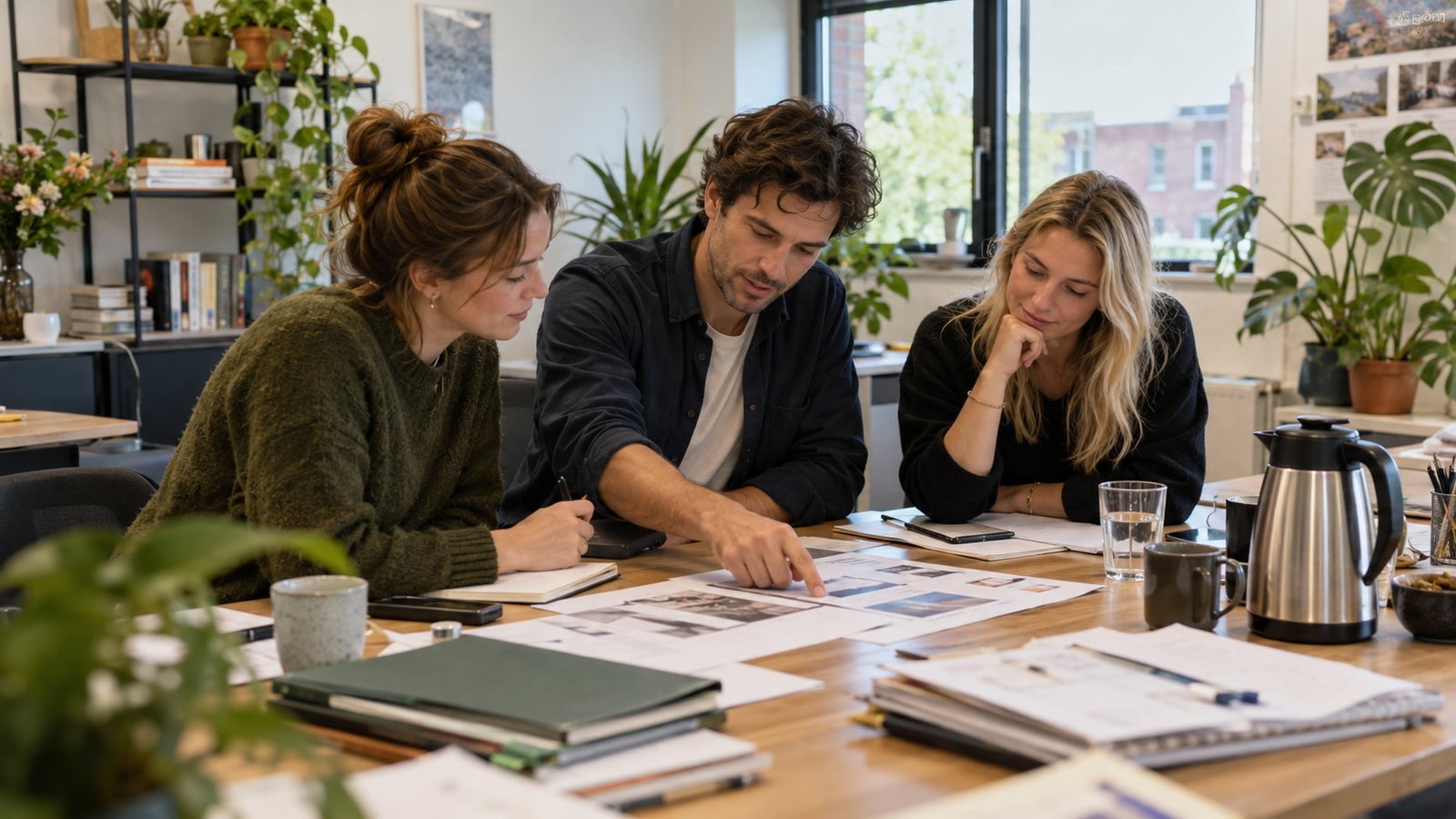 Team bespreekt de SEO-aanpak aan tafel