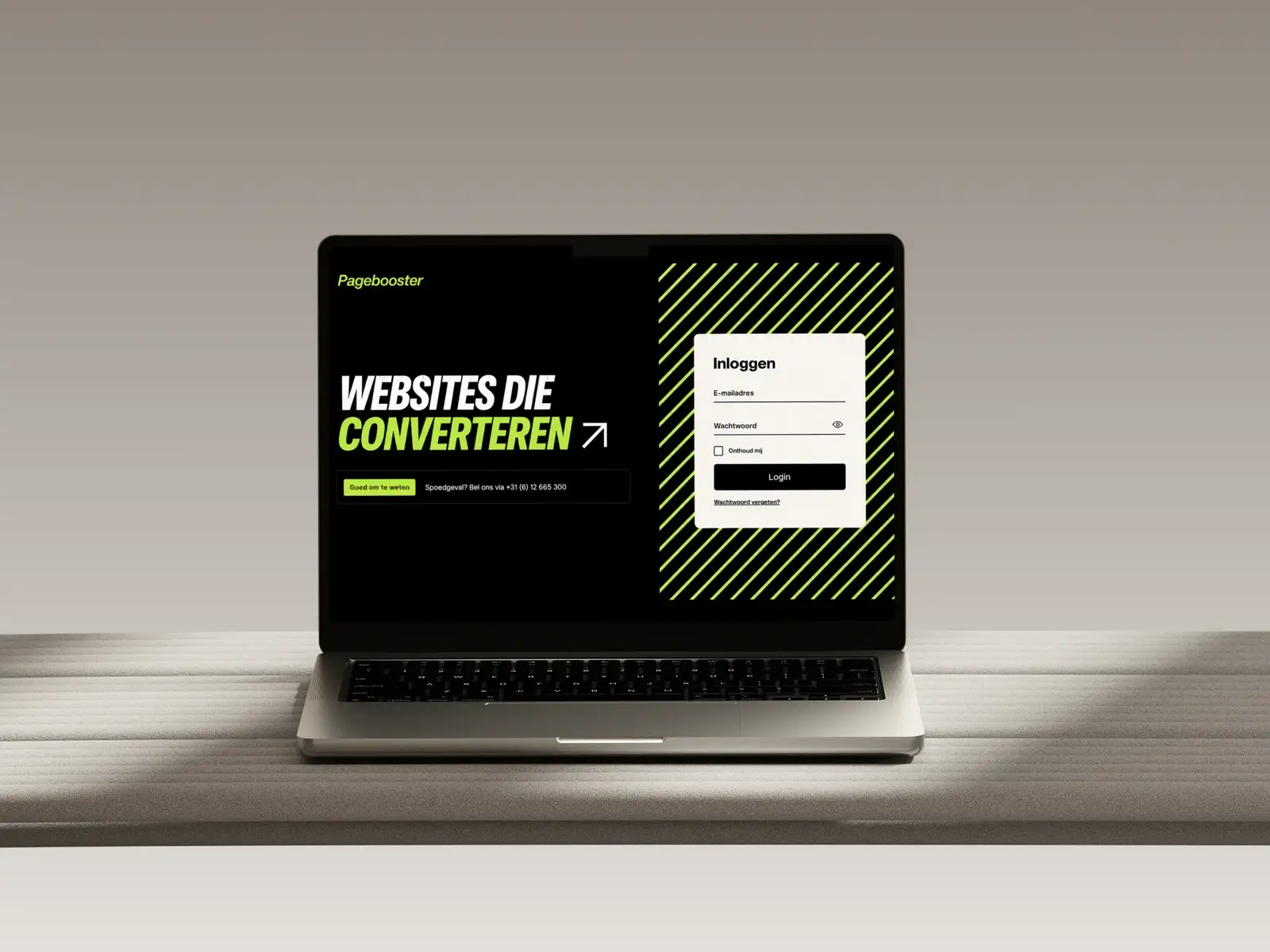 Website laten maken Oss: laptop met de website van Pagebooster