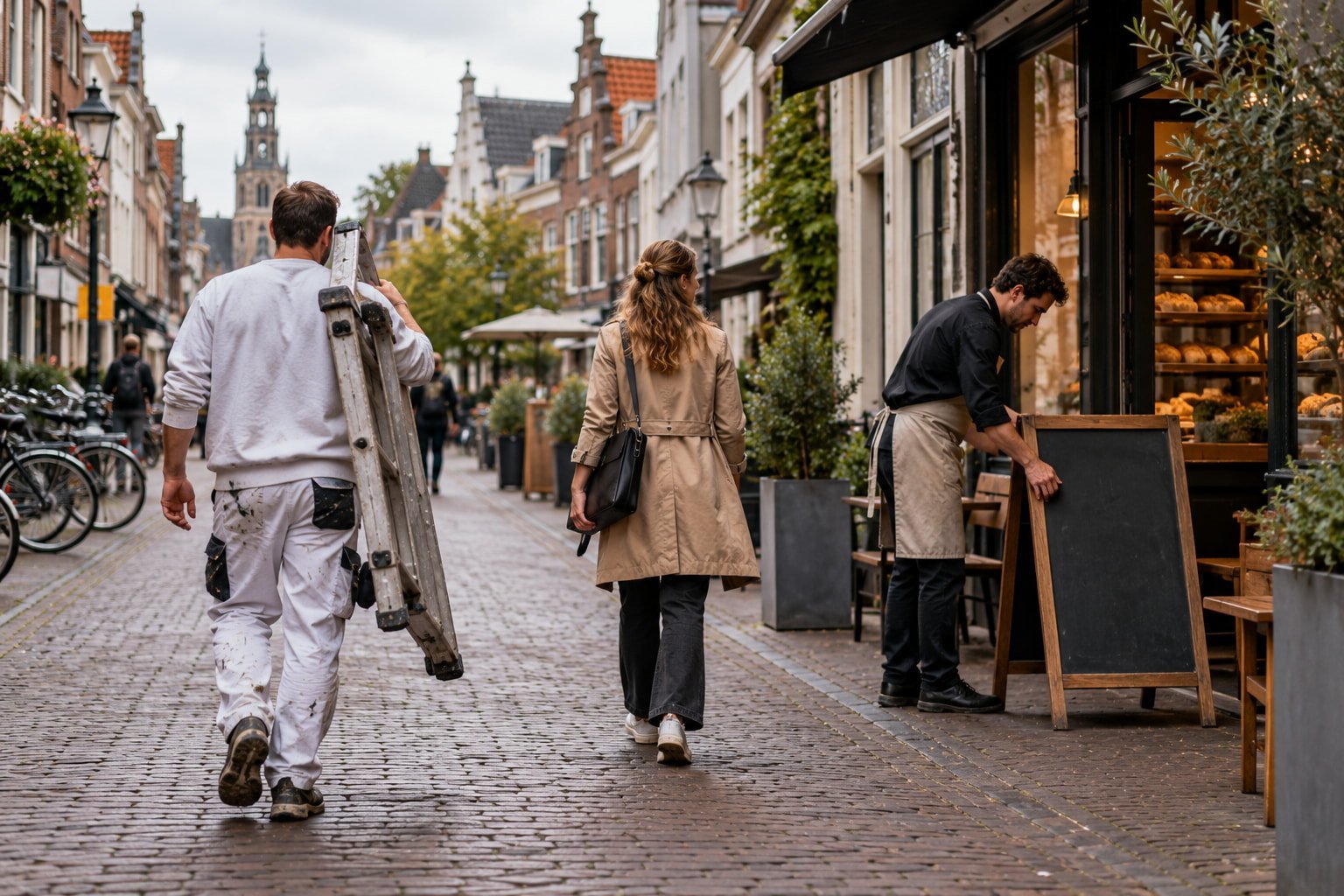 Winkelstraat met lokale ondernemers die online gevonden willen worden
